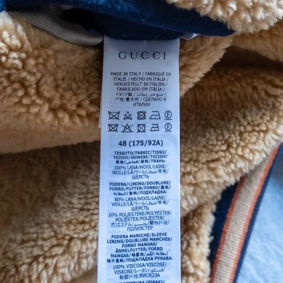 Gucci x Disney Men's Bomber Jacket Navy with Huey, Dewey and Louie Patch Size 48 - Picture 7 of 8